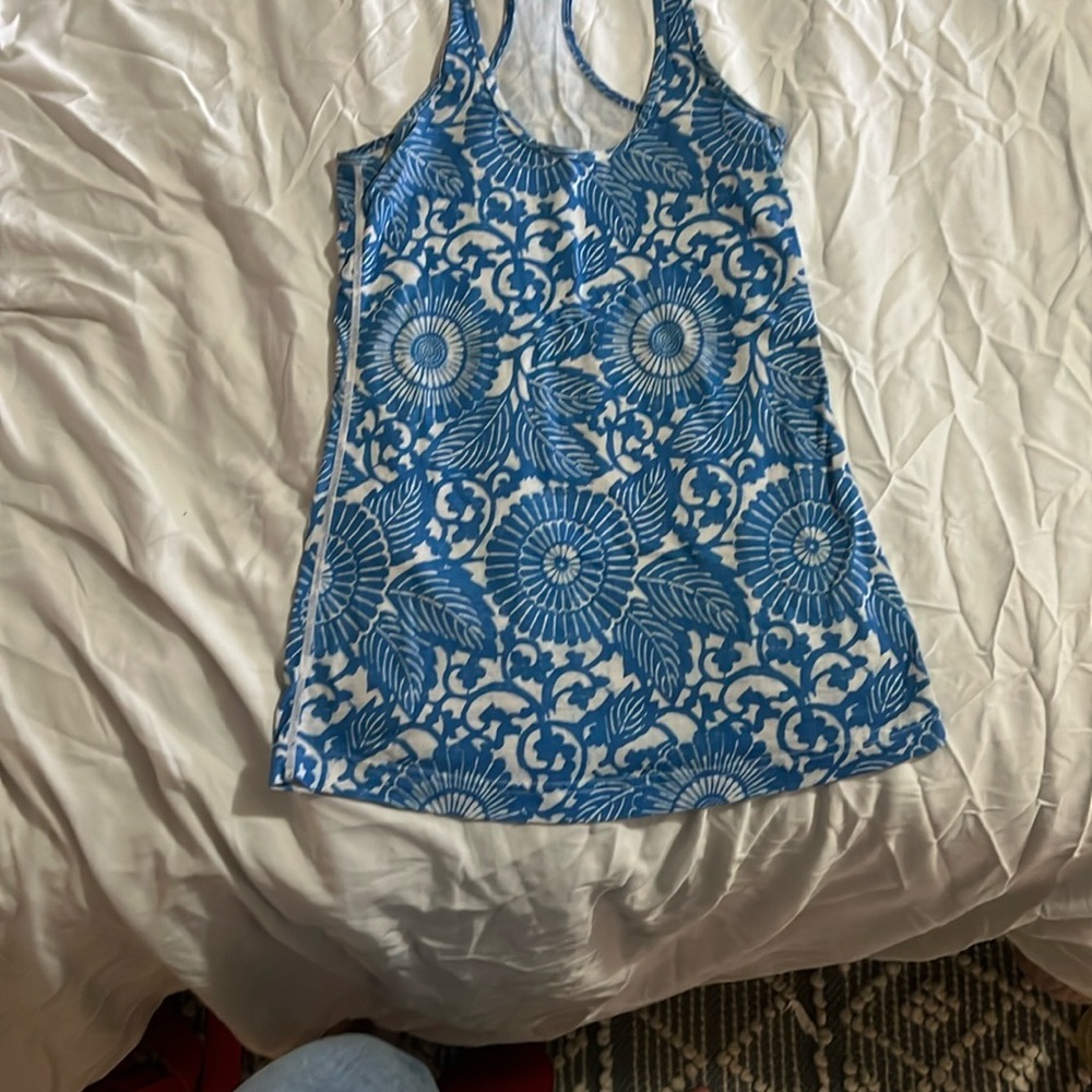Blue Floral Lululemon Tank Top
